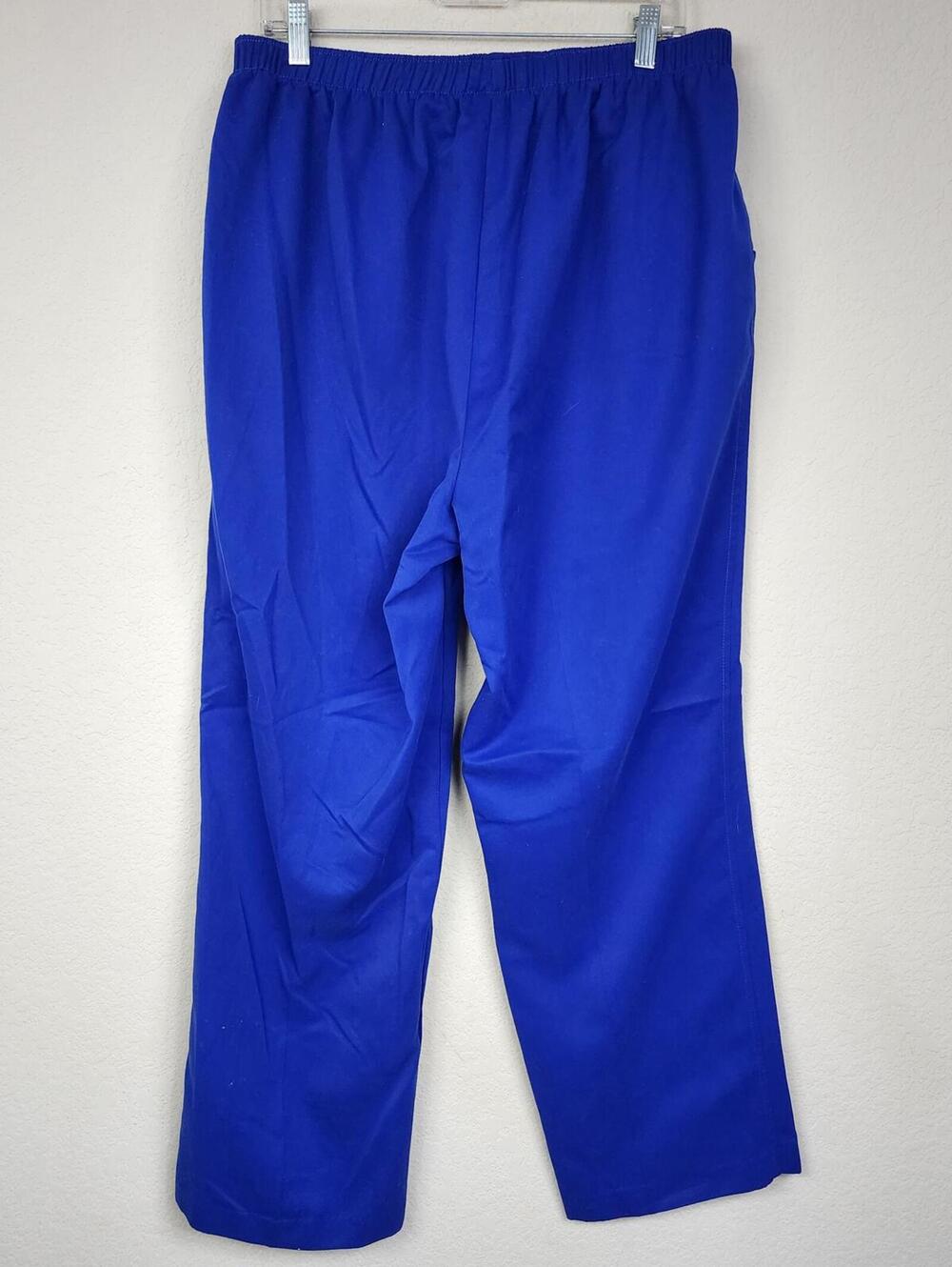 Alia Women's Blue Elastic Waist Pants - Picture 3 of 4